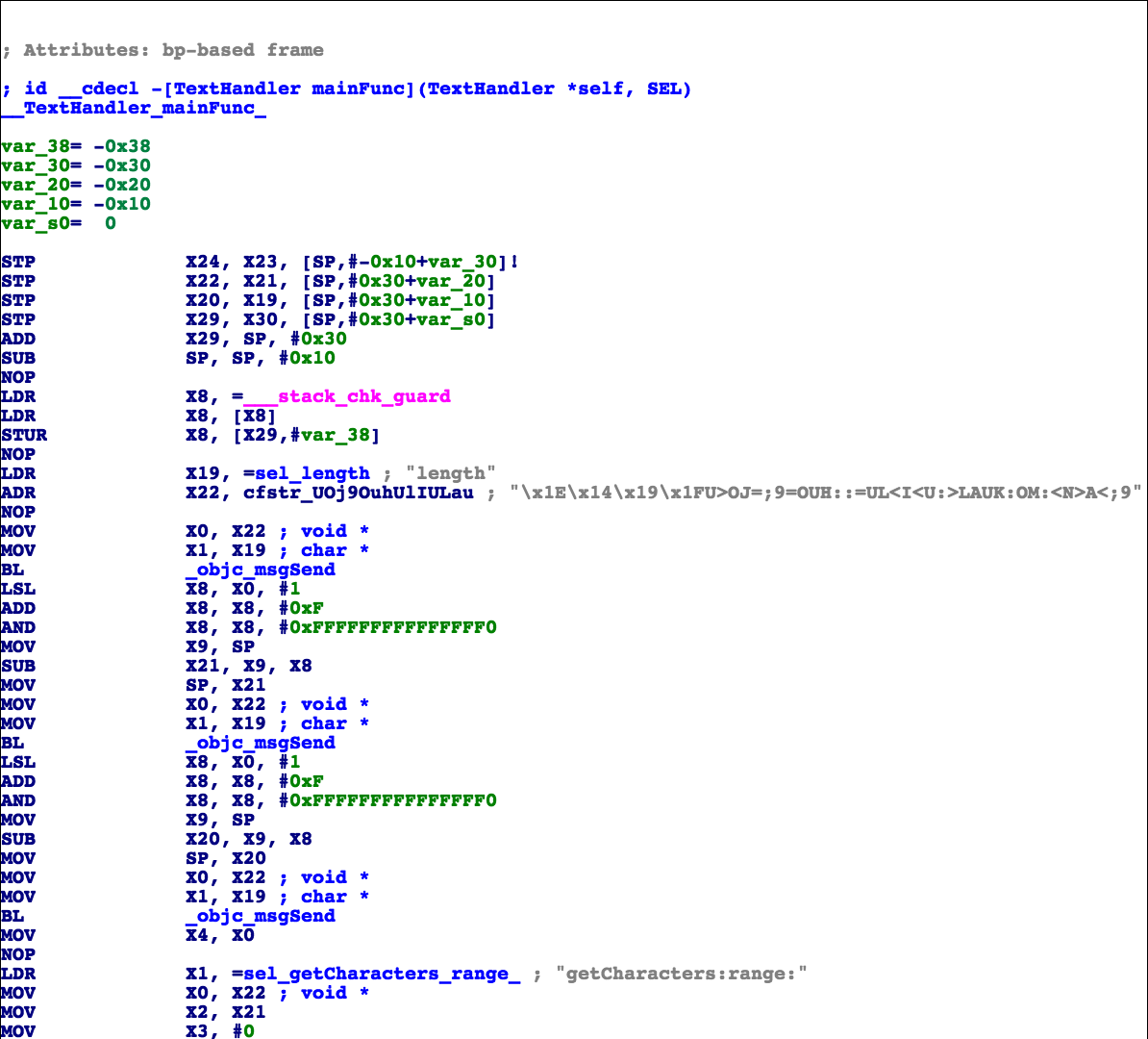 TextHandler mainFunc
